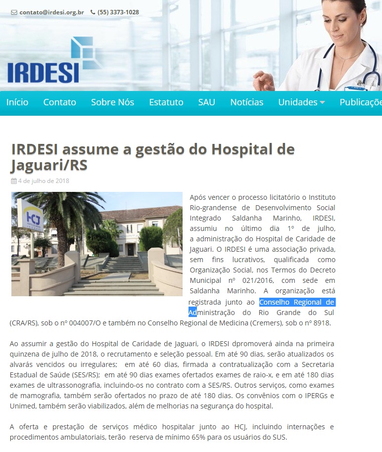 Gestão do Hospital de Jaguari
